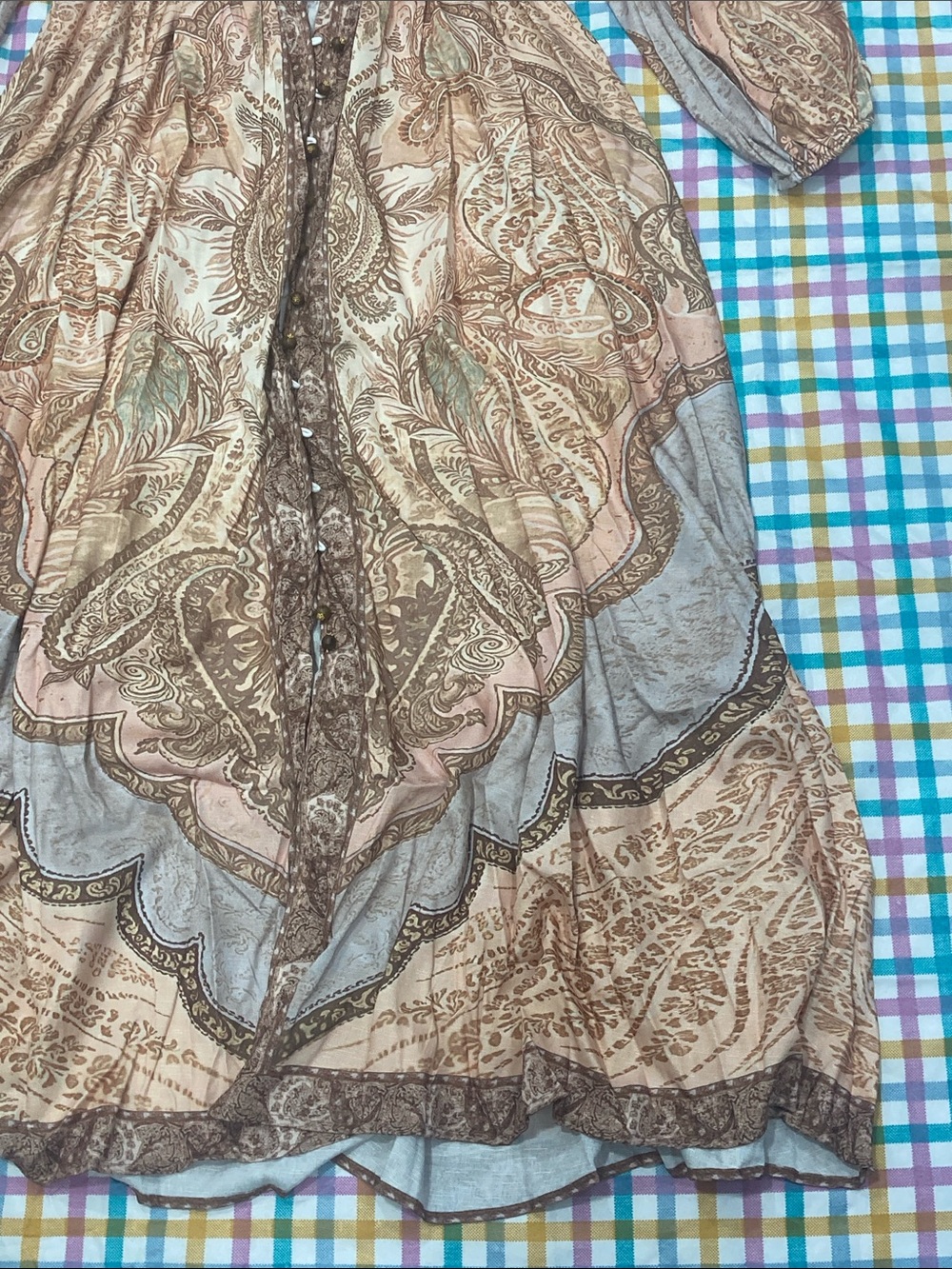 Zimmermann Paisley Tiered Maxi Dress in Brown and Cream - Picture 4 of 8